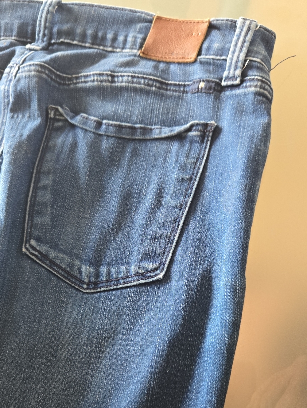Lucky Brand Blue Straight Leg Jeans with Leather Patch
